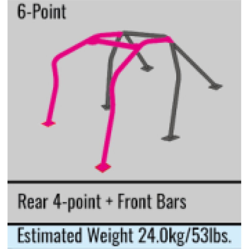 Cusco SFTY21 2-Passenger 6-Point BLK DASH-ESCAPE Roll Cage Nissan Silvia 99-02 (S/O/No Cancel)