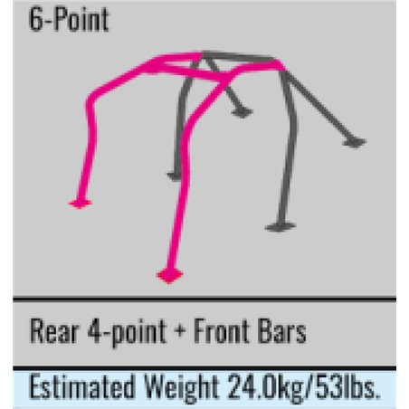 Cusco SFTY21 2-Passenger 6-Point BLK DASH-ESCAPE Roll Cage Nissan Silvia 99-02 (S/O/No Cancel)