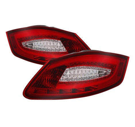 xTune Porsche 987 Cayman 06-08 / Boxster 05-08 LED Tail Lights - Red Clear ALT-ON-P98705-LED-RC