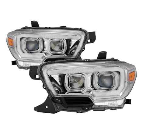 xTune Toyota Tacoma 16-18 DRL Light Bar Projector Headlights - Chrome PRO-JH-TTA16-LBDRL-C