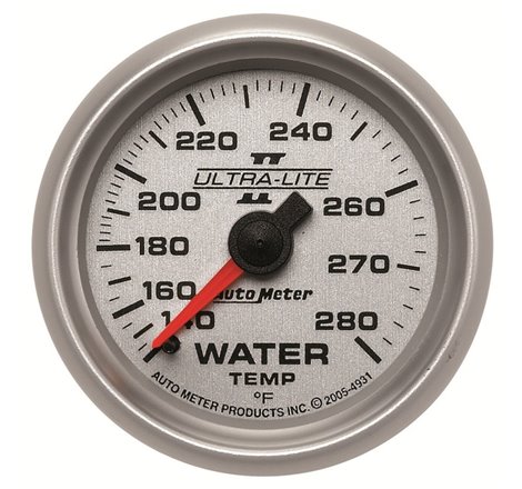 Autometer Ultra-Lite II 52mm 140-280 Deg F Mechanical Water Temp Gauge