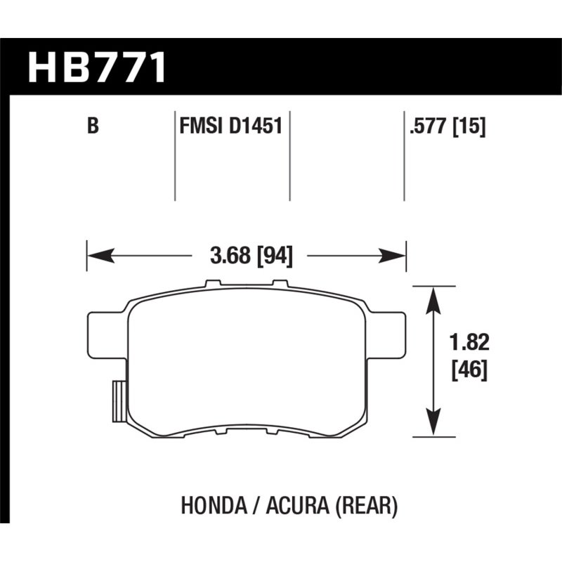 Hawk 08-16 Honda Accord High Performance Street 5.0 Rear Brake Pads