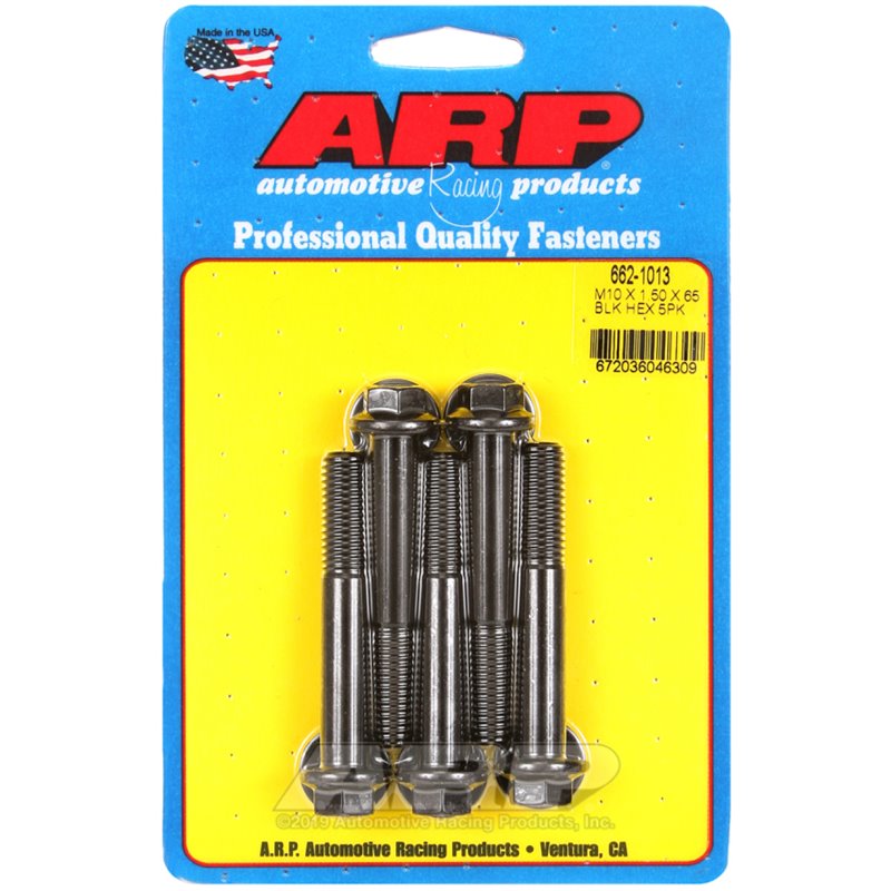 ARP M10 x 1.50 x 65 Hex Black Oxide Bolts (5/pkg)