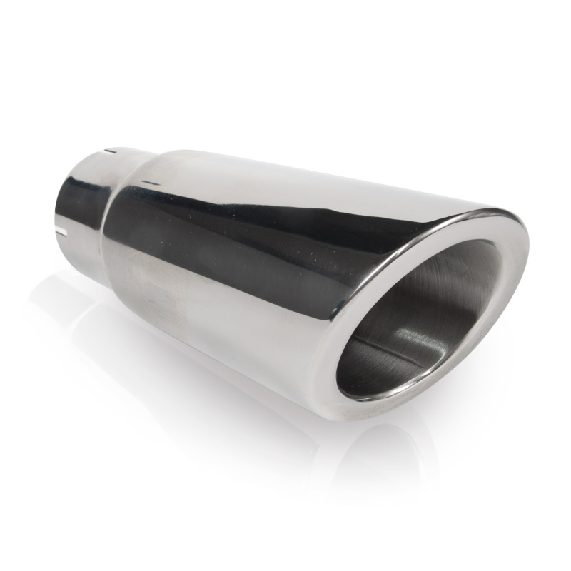 Stainless Works Double Wall Slash Cut Exhaust Tip - 4in Body 2 1/4in ID