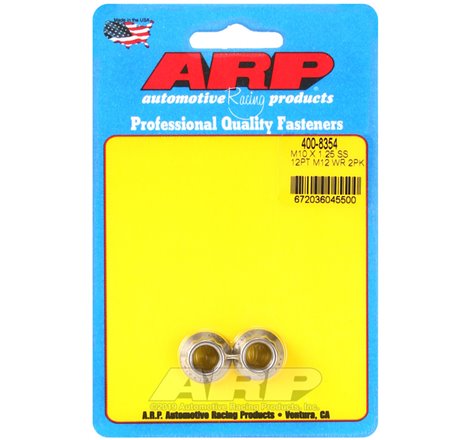 ARP M10 X 1.25 SS 12mm socket 12pt Nut Kit