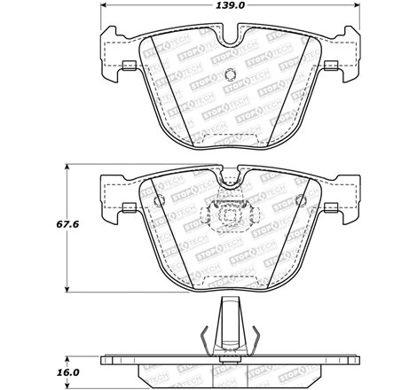 StopTech 10-16 BMW 5-Series Street Performance Rear Brake Pads