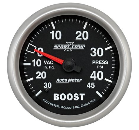 Autometer Sport-Comp II VAC/Boost 2 5/8in 30 IN HG-45PSI Mechanical Gauge