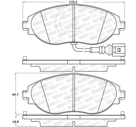 StopTech Sport 12-17 Volkswagen CC Front Brake Pads