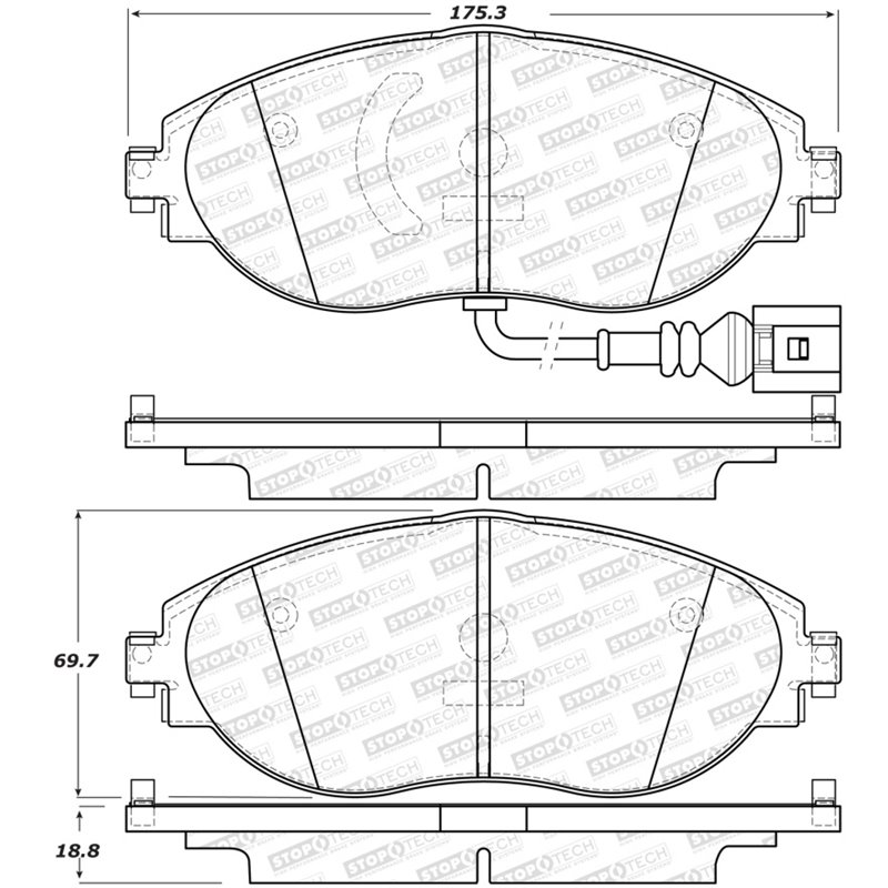 StopTech Sport 12-17 Volkswagen CC Front Brake Pads