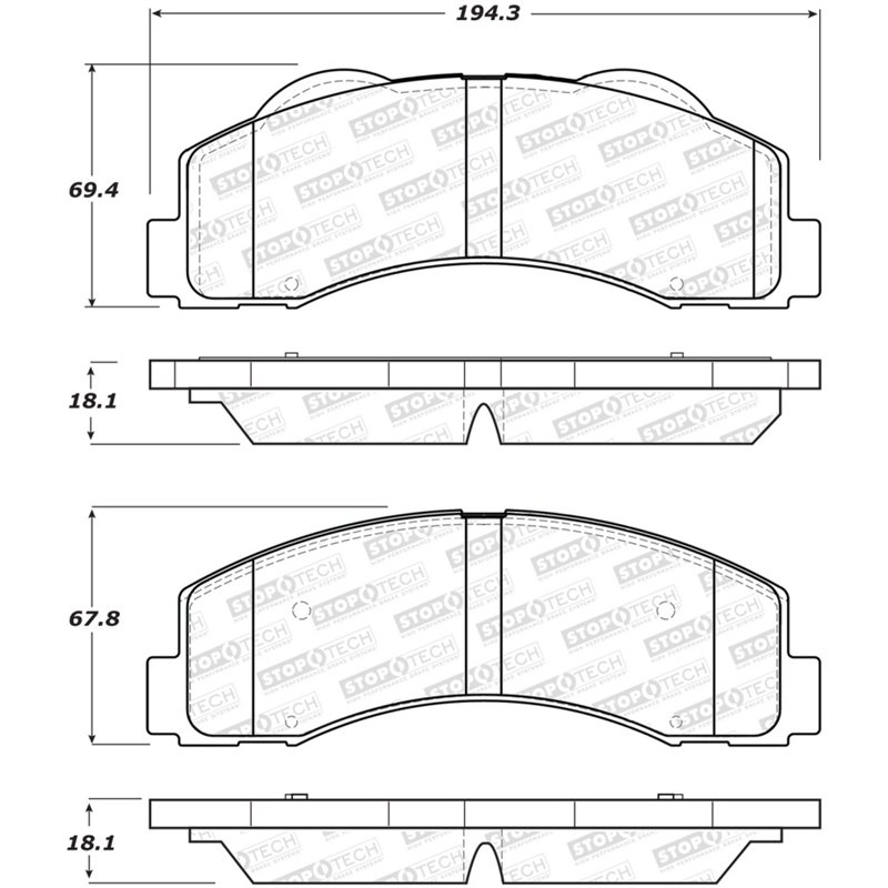 StopTech Performance 10-14 Ford F-150 Front Brake Pads