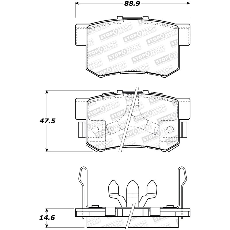 StopTech 05-16 Honda CR-V Street Rear Brake Pads