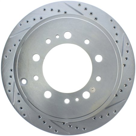 StopTech Select Sport 13-17 Toyota Land Cruiser Sport Drilled / Slotted Rear Driver-Side Brake Rotor