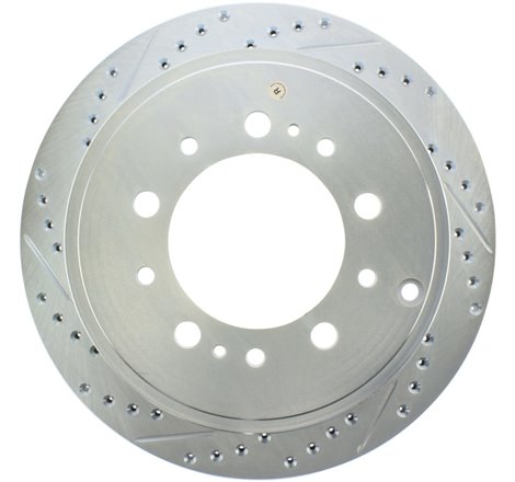 StopTech Select Sport 13-17 Toyota Land Cruiser Drilled / Slotted Rear Passenger-Side Brake Rotor