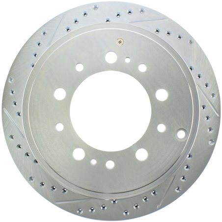 StopTech Select Sport 13-17 Toyota Land Cruiser Drilled / Slotted Rear Passenger-Side Brake Rotor