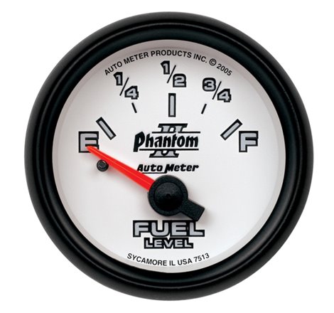 Autometer Phantom 2-1/16in 0-90 OHM Fuel Level Gauge