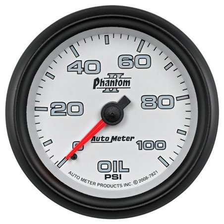 Autometer Phantom II 2-5/8in 100 PSI Mechanical Oil Pressure Gauge