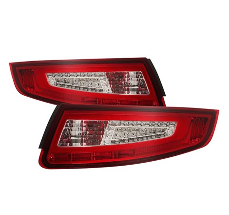 xTune Porsche 911 997 05-08 Light Bar LED Tail Lights - Red Clear ALT-ON-P99705V2-LBLED-RC