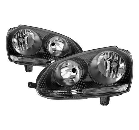 xTune Volkswagen Golf 06-09 OEM Style Headlights Black - OEM Black HD-JH-VJ06-BK