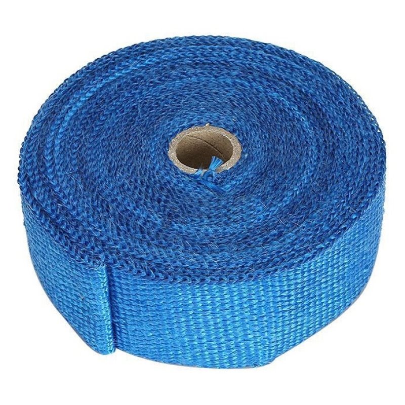 Torque Solution 50in x 2in Universal Fiberglass Exhaust Wrap - Blue