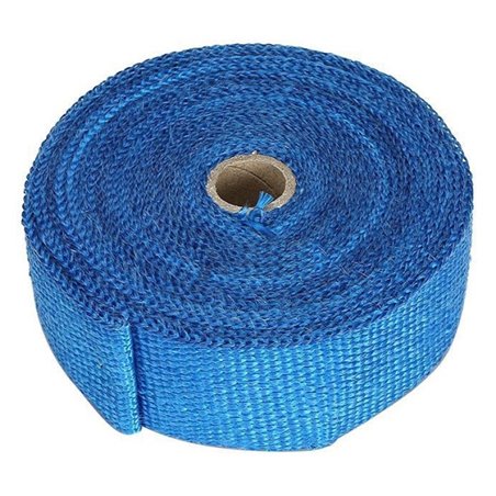 Torque Solution 50in x 2in Universal Fiberglass Exhaust Wrap - Blue