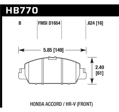 Hawk 13-17 Honda Accord HPS 5.0 Front Brake Pads