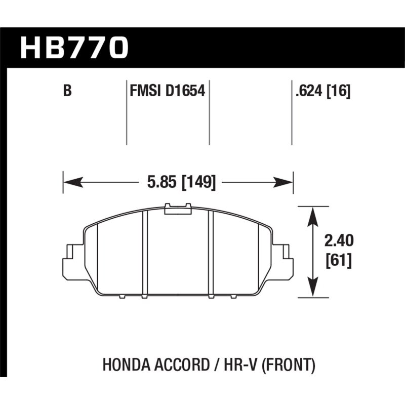 Hawk 13-17 Honda Accord HPS 5.0 Front Brake Pads