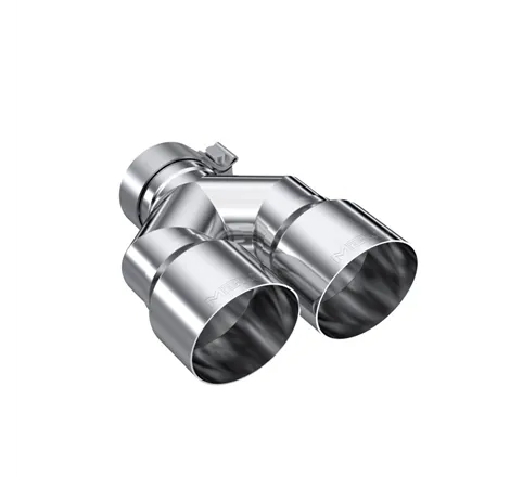 MBRP 3in ID / Dual 4in OD Out Staggered L 9.37in / R 9.87in Single Wall T304 SS Univ Exhaust Tip