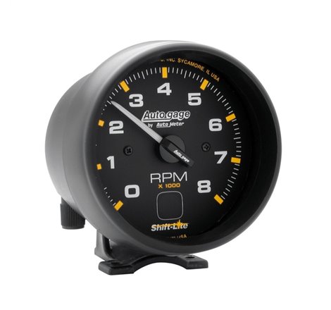 Autometer AutoGage 3-3/4in Pedestal Tachometer 0-8000 RPM Black/Black w/ Shift Light