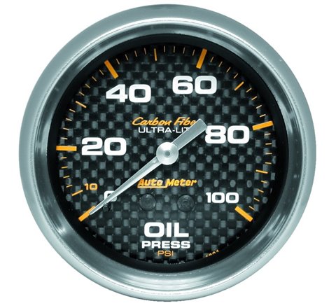 Autometer Ultra-Lite 2.625in Mechanical 100 PSI Oil Pressure Gauge - Carbon Fiber