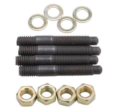 Edelbrock Carburetor Mounting Studs Bullet Nosed Black Oxide Gold Iridite Washers/Nuts Set of 4