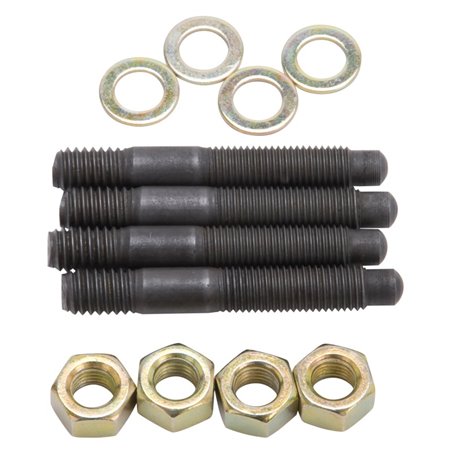 Edelbrock Carburetor Mounting Studs Bullet Nosed Black Oxide Gold Iridite Washers/Nuts Set of 4