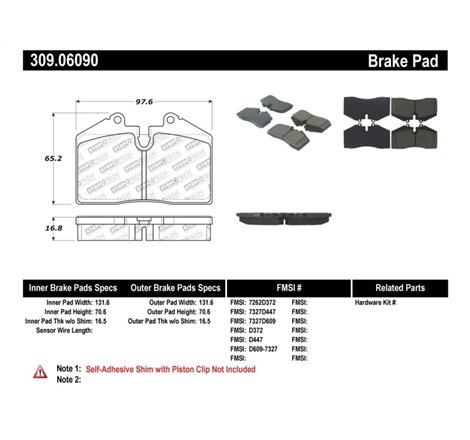 StopTech Performance ST-40 4 Piston Front Caliper Brake Pads