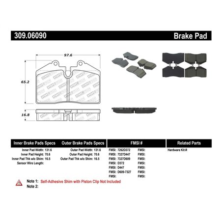 StopTech Performance ST-40 4 Piston Front Caliper Brake Pads