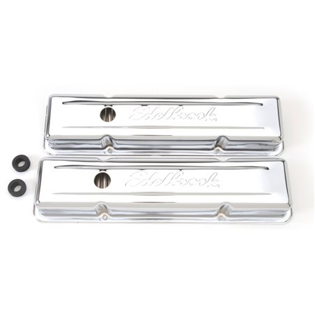 Edelbrock Valve Cover Signature Series Chevrolet 1959-1986 262-400 CI V8 Low Chrome