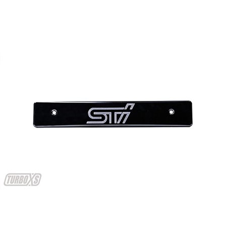 Turbo XS 08-14 Subaru WRX/STi Billet Aluminum License Plate Delete Black Machined STi Logo