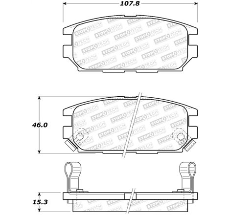 StopTech 91-93 Mitsubishi 3000GT Street Performance Rear Brake Pads