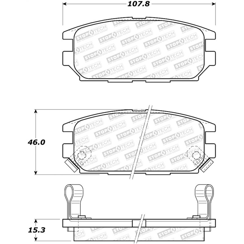 StopTech 91-93 Mitsubishi 3000GT Street Performance Rear Brake Pads