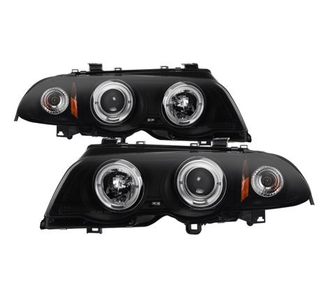 Spyder 99-01 BMW E46 3 Series 4DR Projector Headlights 1PC LED Halo (PRO-YD-BMWE46-4D-HL-AM-BSM)