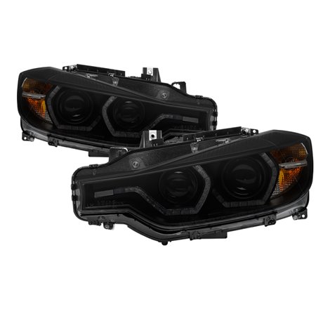 Spyder 12-14 BMW F30 3 Series 4DR Projector Headlights - LED DRL - Blk Smoke PRO-YD-BMWF3012-DRL-BSM