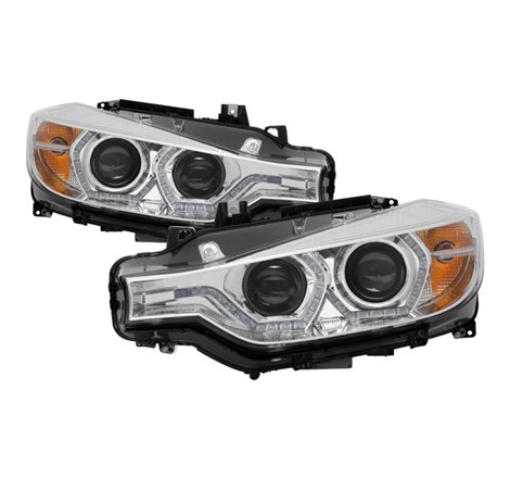 Spyder 12-14 BMW F30 3 Series 4DR Projector Headlights - LED DRL - Chrome (PRO-YD-BMWF3012-DRL-C)