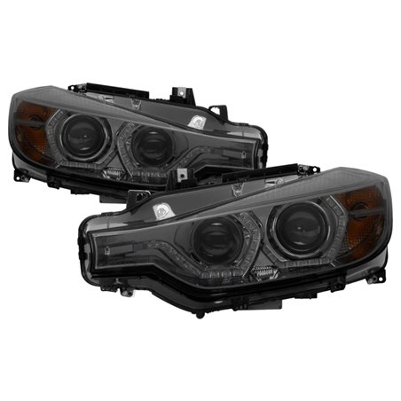 Spyder 12-14 BMW F30 3 Series 4DR Projector Headlights - LED DRL - Smoke (PRO-YD-BMWF3012-DRL-SM)