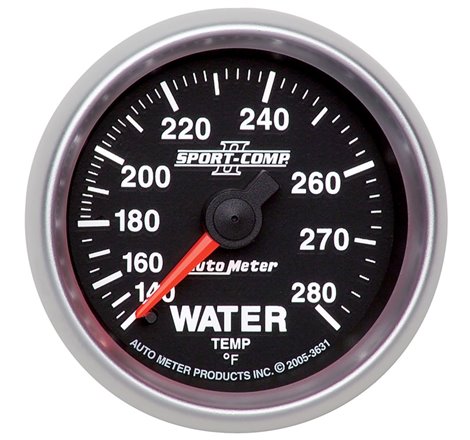 Autometer Sport-Comp II 2-1/16in 140-280 Deg Mechanical Water Temp Gauge - Black