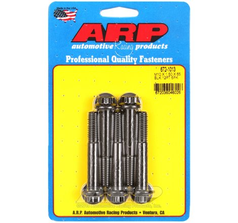 ARP M10 x 1.50 x 65mm 12pt Black Oxide Bolts (5/pkg)