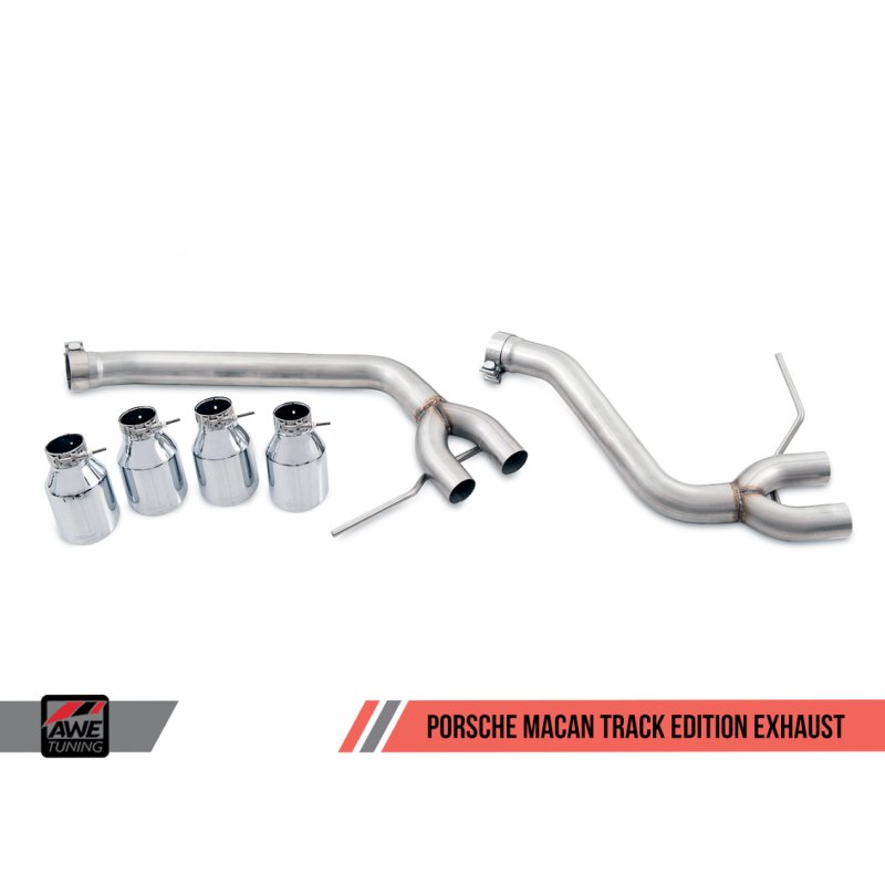 AWE Tuning Porsche Macan Track Edition Exhaust System - Diamond Black 102mm Tips