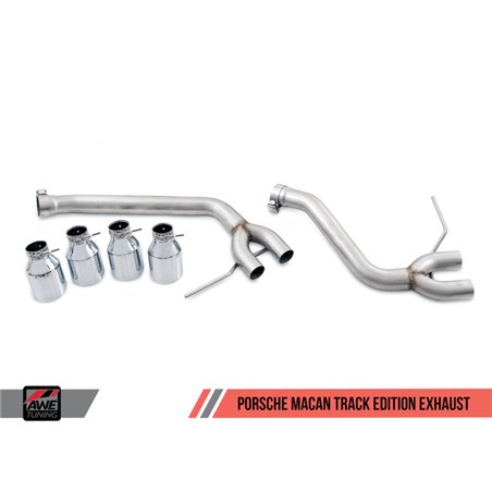 AWE Tuning Porsche Macan Track Edition Exhaust System - Diamond Black 102mm Tips