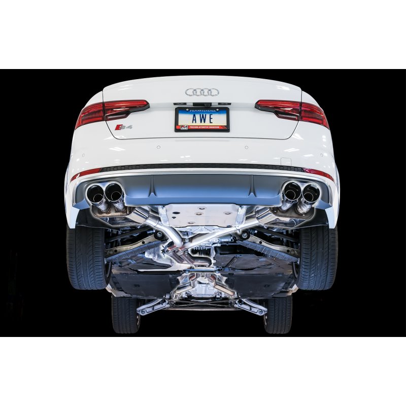 AWE Tuning Audi B9 S4 SwitchPath Exhaust - Non-Resonated (Silver 102mm Tips)