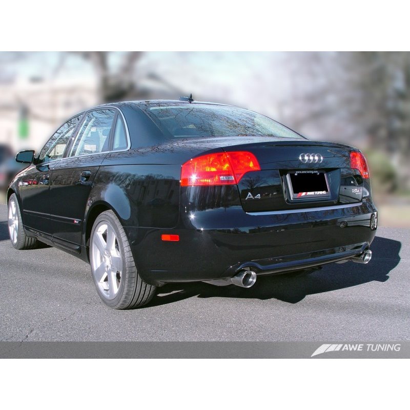 AWE Tuning Audi B7 A4 3.2L Touring Edition Dual Tip Exhaust - Diamond Black Tips