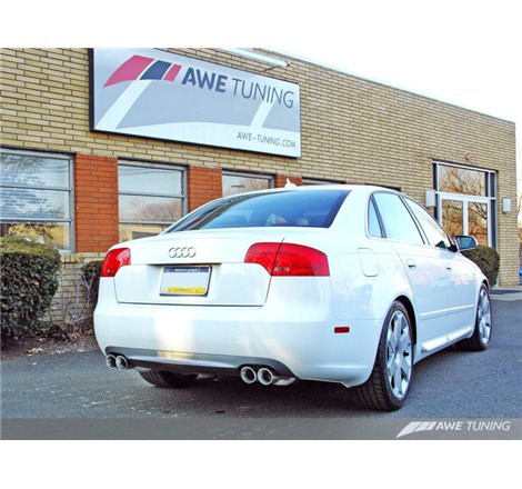 AWE Tuning Audi B7 A4 3.2L Touring Edition Quad Tip Exhaust - Diamond Black Tips