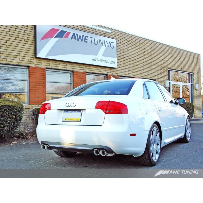 AWE Tuning Audi B7 A4 3.2L Touring Edition Quad Tip Exhaust - Diamond Black Tips