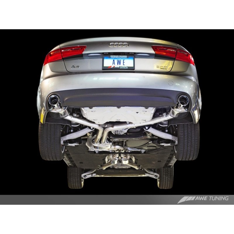 AWE Tuning Audi C7 A6 3.0T Touring Edition Exhaust - Dual Outlet Diamond Black Tips